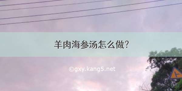 羊肉海参汤怎么做？