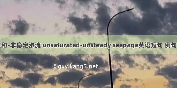 非饱和-非稳定渗流 unsaturated-unsteady seepage英语短句 例句大全