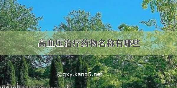 高血压治疗药物名称有哪些