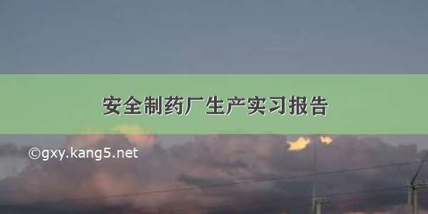 安全制药厂生产实习报告