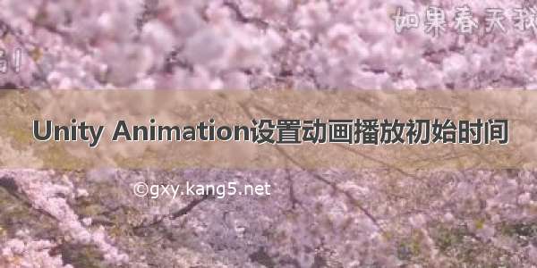 Unity Animation设置动画播放初始时间