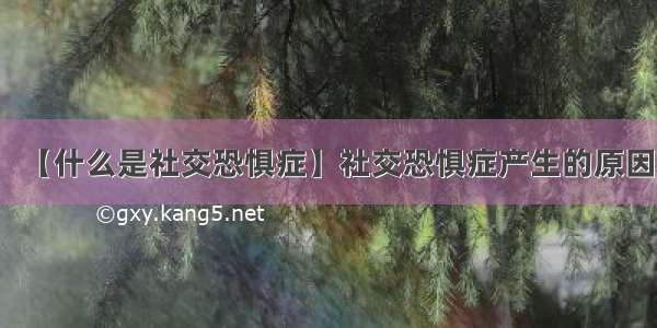 【什么是社交恐惧症】社交恐惧症产生的原因