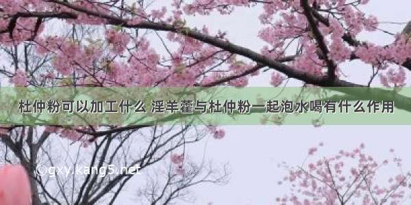 杜仲粉可以加工什么 淫羊藿与杜仲粉一起泡水喝有什么作用