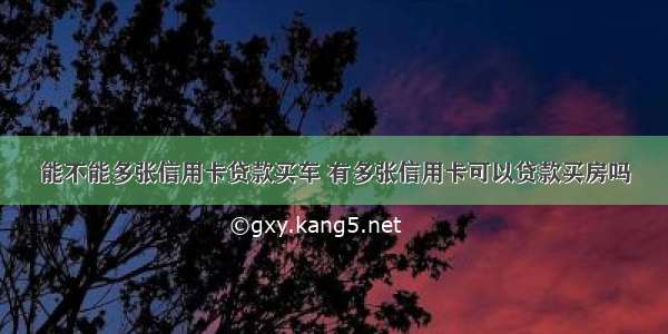 能不能多张信用卡贷款买车 有多张信用卡可以贷款买房吗