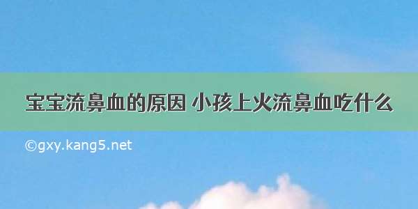 宝宝流鼻血的原因 小孩上火流鼻血吃什么