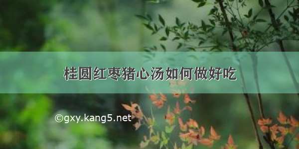 桂圆红枣猪心汤如何做好吃