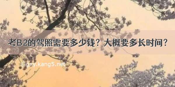 考B2的驾照需要多少钱？大概要多长时间？