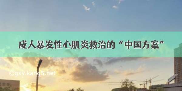 成人暴发性心肌炎救治的“中国方案”