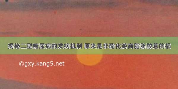 揭秘二型糖尿病的发病机制 原来是非酯化游离脂肪酸惹的祸