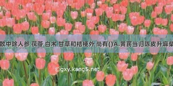 参苓白术散中除人参 茯苓 白术 甘草和桔梗外 尚有()A.黄芪当归陈皮升麻柴胡B.莲子