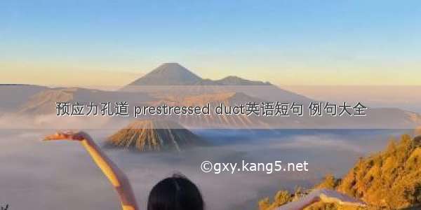 预应力孔道 prestressed duct英语短句 例句大全