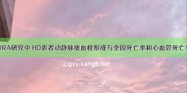 CKJ | AURORA研究中 HD患者动静脉瘘血栓形成与全因死亡率和心血管死亡率增加相关