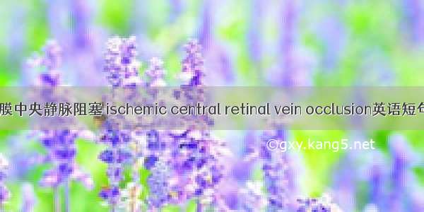 缺血型视网膜中央静脉阻塞 ischemic central retinal vein occlusion英语短句 例句大全