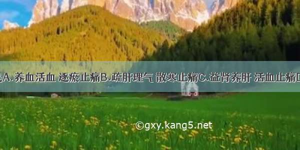 此病治法是A.养血活血 逐瘀止痛B.疏肝理气 散寒止痛C.益肾养肝 活血止痛D.温经暖宫