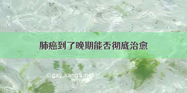 肺癌到了晚期能否彻底治愈