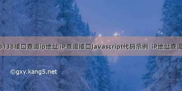 java调用ip138接口查询ip地址 iP查询接口Javascript代码示例  iP地址查询接口Javas