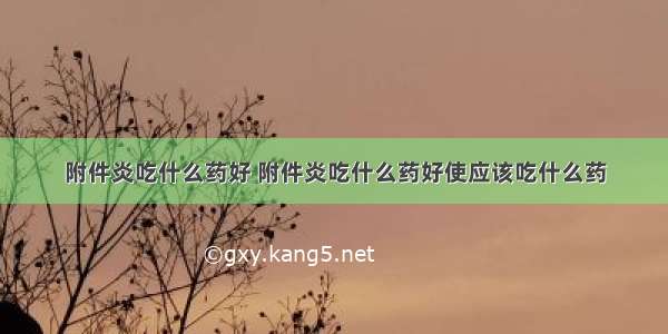 附件炎吃什么药好 附件炎吃什么药好使应该吃什么药