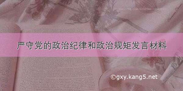 严守党的政治纪律和政治规矩发言材料