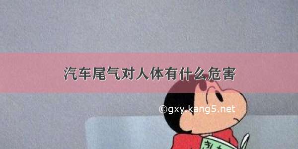 汽车尾气对人体有什么危害