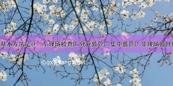 银行监管的基本方法是()。A.现场检查B.分业监管C.集中监管D.非现场监督E.市场准入