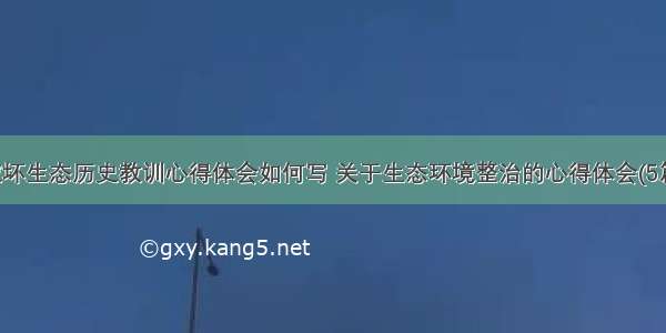 破坏生态历史教训心得体会如何写 关于生态环境整治的心得体会(5篇)