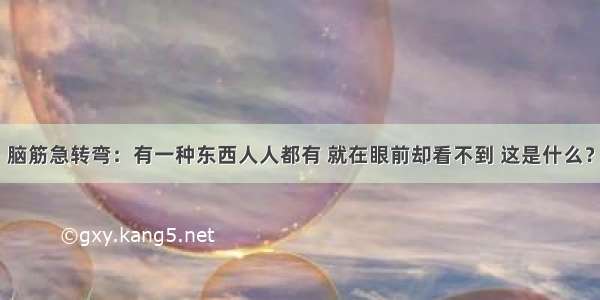 脑筋急转弯：有一种东西人人都有 就在眼前却看不到 这是什么？