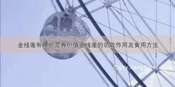 金线莲有哪些营养价值金线莲的功效作用及食用方法