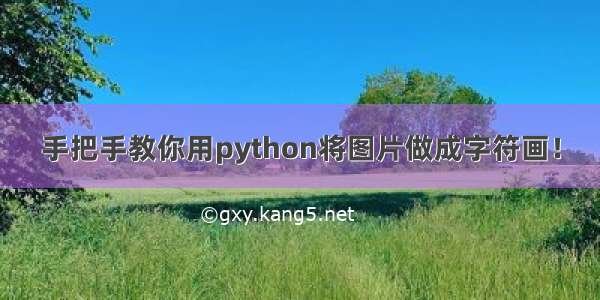 手把手教你用python将图片做成字符画！