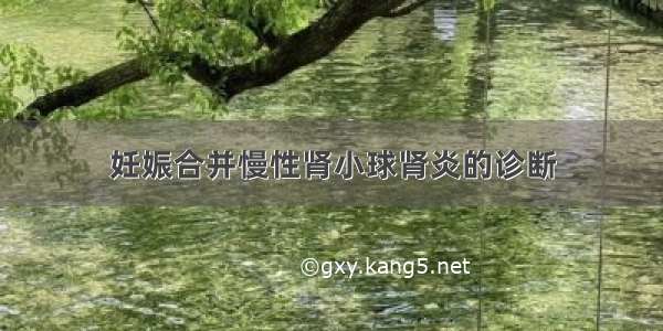 妊娠合并慢性肾小球肾炎的诊断