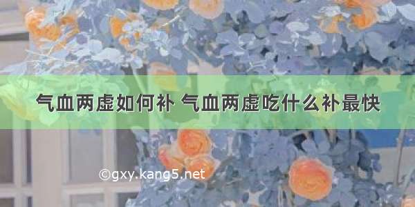 气血两虚如何补 气血两虚吃什么补最快