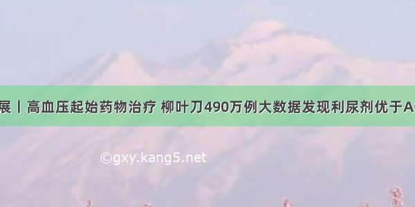 进展丨高血压起始药物治疗 柳叶刀490万例大数据发现利尿剂优于ACEI