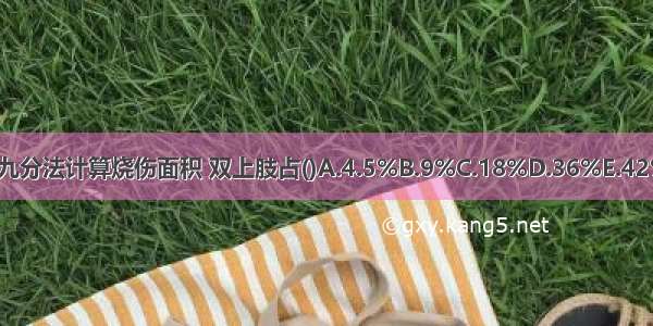 按照中国九分法计算烧伤面积 双上肢占()A.4.5%B.9%C.18%D.36%E.42%ABCDE