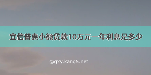 宜信普惠小额贷款10万元一年利息是多少