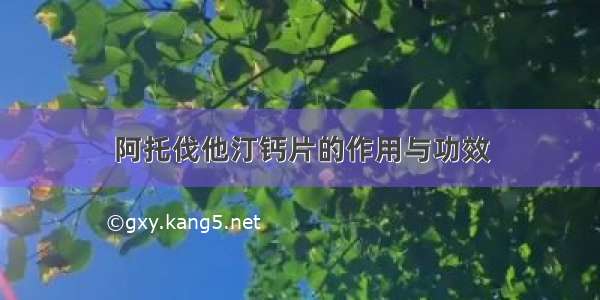 阿托伐他汀钙片的作用与功效