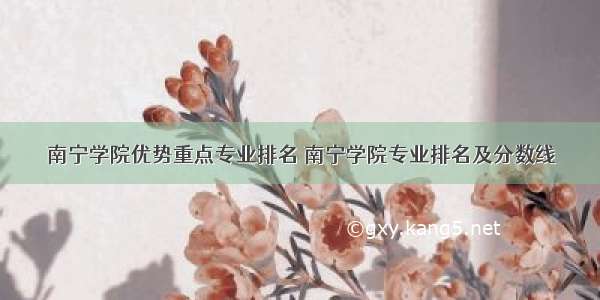 南宁学院优势重点专业排名 南宁学院专业排名及分数线