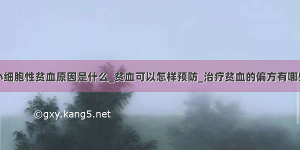 小细胞性贫血原因是什么_贫血可以怎样预防_治疗贫血的偏方有哪些