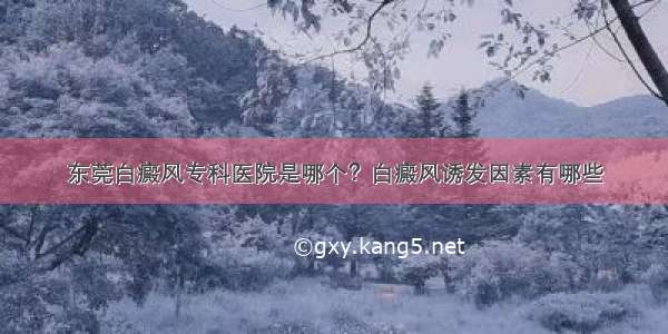 东莞白癜风专科医院是哪个？白癜风诱发因素有哪些