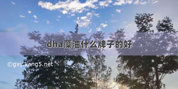 dha藻油什么牌子的好