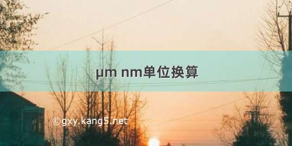 μm nm单位换算