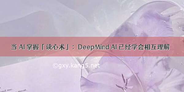 当 AI 掌握「读心术」：DeepMind AI 已经学会相互理解