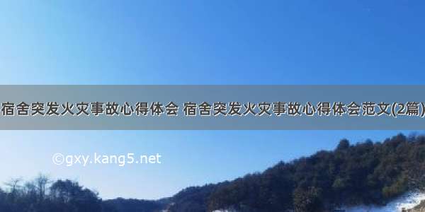 宿舍突发火灾事故心得体会 宿舍突发火灾事故心得体会范文(2篇)