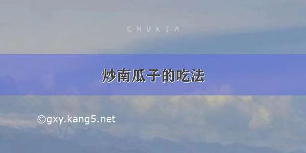 炒南瓜子的吃法