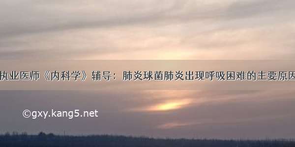 执业医师《内科学》辅导：肺炎球菌肺炎出现呼吸困难的主要原因