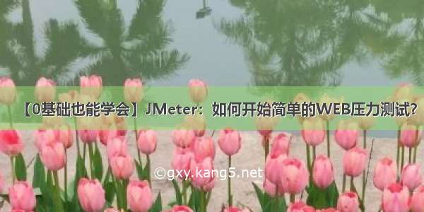 【0基础也能学会】JMeter：如何开始简单的WEB压力测试？