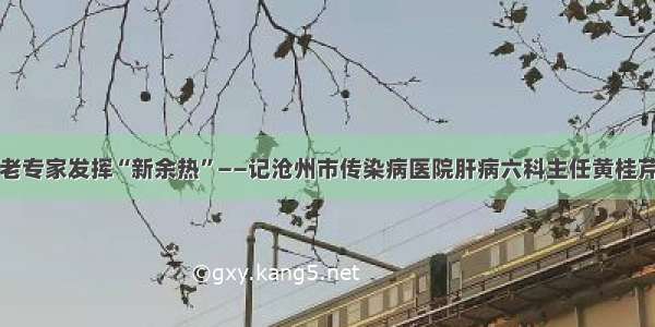 老专家发挥“新余热”——记沧州市传染病医院肝病六科主任黄桂芹