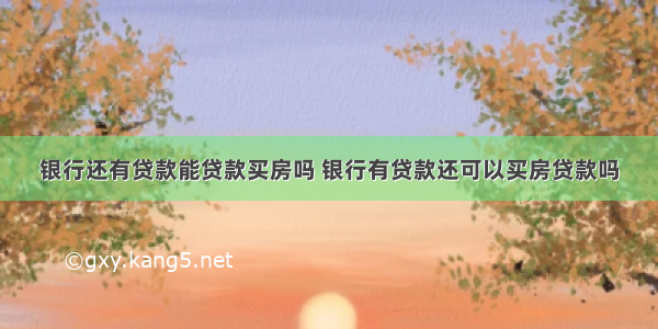 银行还有贷款能贷款买房吗 银行有贷款还可以买房贷款吗