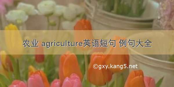 农业 agriculture英语短句 例句大全