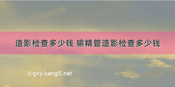 造影检查多少钱 输精管造影检查多少钱