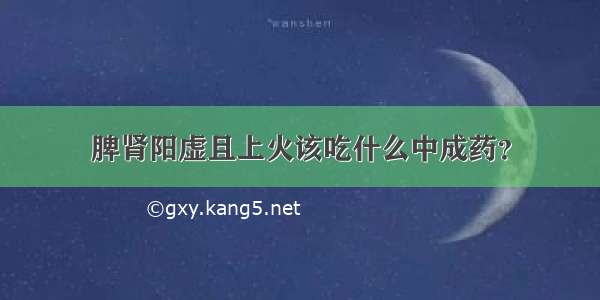 脾肾阳虚且上火该吃什么中成药？